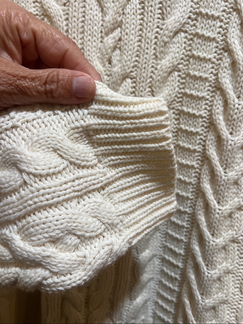Ralph Lauren Cream Cable-Knit Crewneck Sweater size x large - Picture 5 of 12